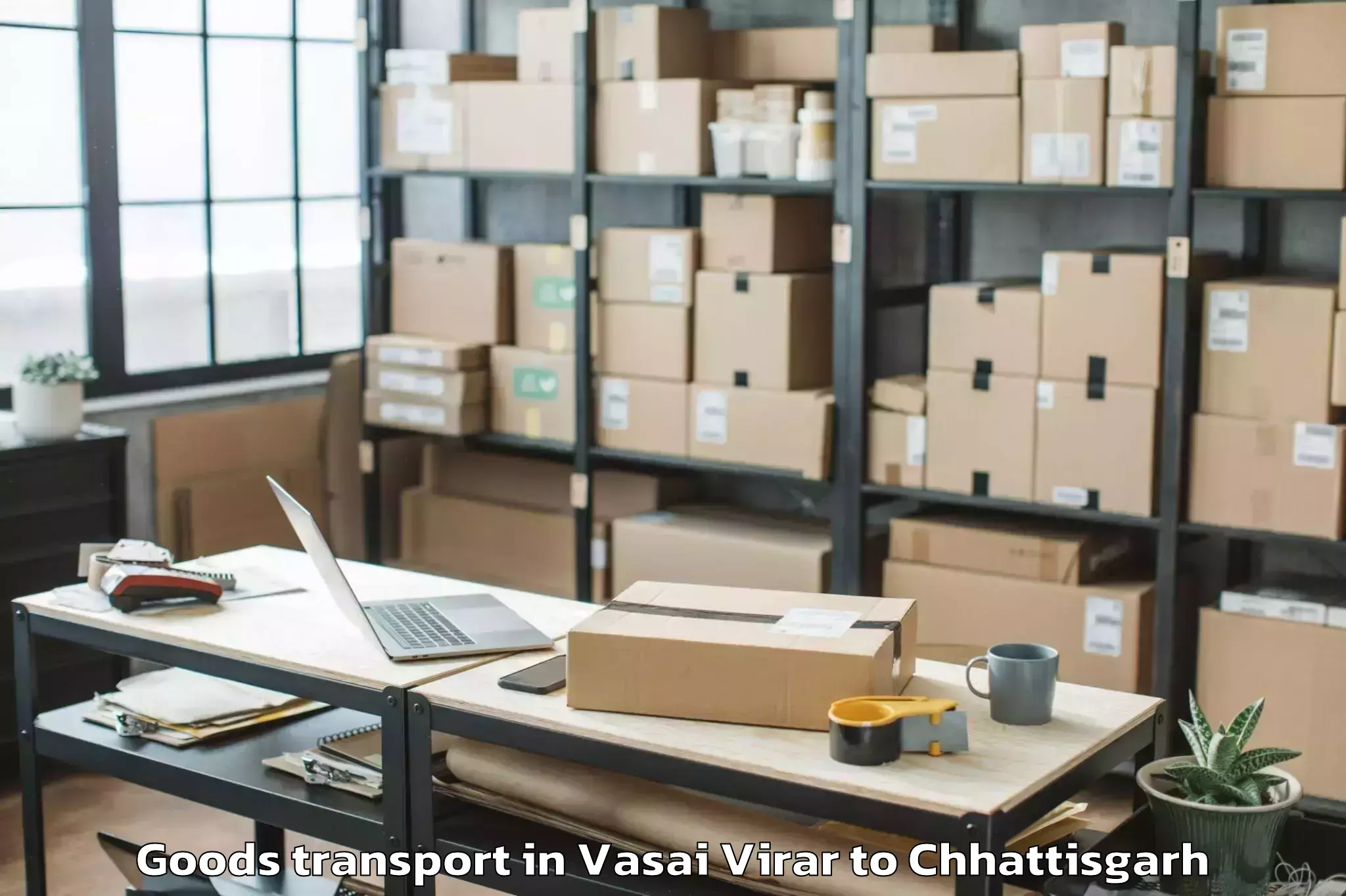 Book Your Vasai Virar to Bhopalpatnam Goods Transport Today